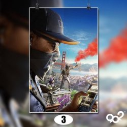 Elegant Video Game Watch Dogs 2 Marcus Holloway Wall Scroll Canvas Poster Cosplay Length 23.6" Width 15.7" With No Frame Pic 3