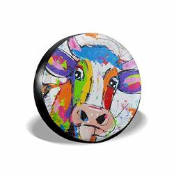 Tire Covers Fresquo Colorful Cow Spare Tire Cover Sun Protector Waterproof Wheel Cover Universal Fit For Jeep Trailer Rv Suv Truck And Many Vehicle