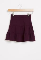 Girls Tiered Skirt - Burgundy