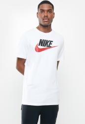 Nike Nsw Icon Futura Short Sleeve Tee - White black university Red