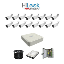 HiLook By Hikvision 16 Ch Turbo HD Kit - Embedded Dvr - 16 X Vari Focul HD1080P Camera - 40M Night Vision - 1TB