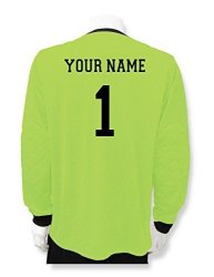 Soccer Goalkeeper Jersey Personalized With Your Name And Number - Size Youth L - Color Lime