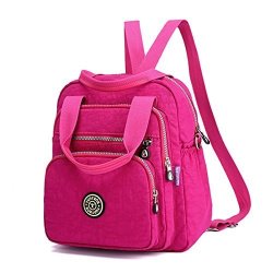Fashion Joseko Shoulder Bag Women Lady Nylon Elegant Stylish Multipurpose Backpack Travel Shoulder Bag Rose 11.02" L X 5.51" W X 11.81" H