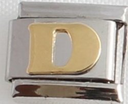 Italian Charm - Gold Plated Letter D