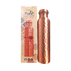 Pure Copper Bottle Hammered Lacquered 950ML - 950ML