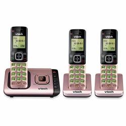 Vtech 3 Handset Cordless Phone Answering System With Caller-id And Call-waiting Rose Gold
