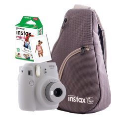 Fujifilm Instax MINI 9 Camera & Teardrop Backpack Value Bundle - Smokey White
