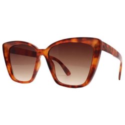 Ladies Square Oversized Sunglasses - Mottled Brown