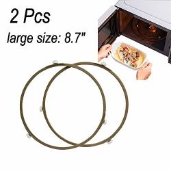 Proshopping 2 Pcs Microwave Turntable Ring 8.7 Inch Rotating Ring Roller Large Glass Plate Tray Support Holder Replacement Inner Ring - For 12" Microwave