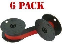 New Compatible Nukote BR80C Calculator Ribbon Black red 6-PACK For Sharp El 2196 Bl By Aftermarket