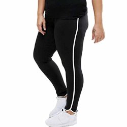 Fashion Women Plus Size Applique Lace Splice Solid Leggings Pants Soft Leggings Elastic Workout Stretch Yoga Pants