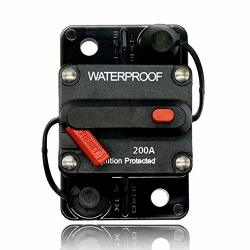 Ninjatoner 200 Amp Circuit Breaker With Manual Reset Waterproof Inline Fuse Inverter For Motor Auto Car Marine Boat Stereo Audio 12V-48V Dc 200A