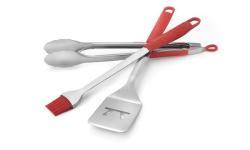 Outset Wildfire 3-Piece Braai Tool Set in Red