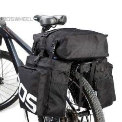 Roswheel 37l Water Resistant 3 In 1 Bicycle Rear Blackpannier Bag