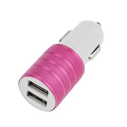 Dual USB Fast Charger Sikye 5V 2.1A MINI 2 Port Car Charger Adapter For Smart Mobile Cell Phone Pink