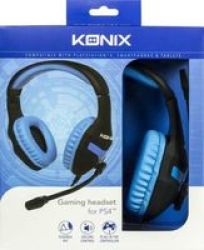 Konix Over-ear Gaming Headphones With Microphone For PS4 Black And Blue