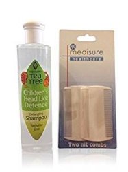 Bundle Pack - Escenti Tea Tree Lice Defense Shampoo & Medisure Twin Pack Of Nit Combs - 2 Items ...