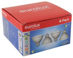 Eurolux LED MR16 GU5.3 3W Cw 4PC Pack Livestainable