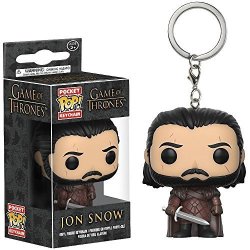 Funko Jon Snow Pocket Pop X Game Of Thrones Mini-figural Keychain + 1 Free Official Game Of Thrones Trading Card Bundle 14690