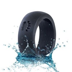 Silicone Ring For Men Black With Bear Paw Print Ring - Buy Now - Size 10