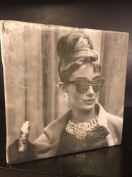 Audrey Hepburn - Box Framed Print On Canvas