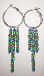 Exclusive Hand Crafted Jewelry - Multi Coloured Bead Hoop Ear Rings