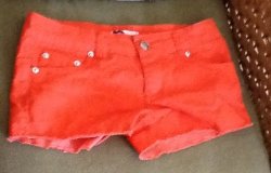 Girls Denim Jean Shorts From Mr Price - Orange - No Tag But Brand New - 9-10 Yr