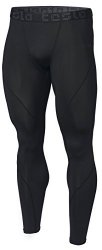 Tsla Men's Compression Pants Running Baselayer Cool Dry Sports Tights Athletic MUP19 - Black XL