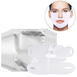 10 Piece Facial Slimming Lifting Chin Belt V-shaped Thin Face Hydrotherapy Whitening Pull Mask For Neck And Chin Lift Anti-aging Reduce Wrinkles Dark Spots