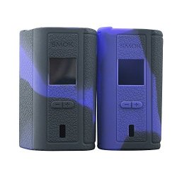 SmokTech Smok GX2 4 220W And 350W Two Pack Silicone Protective Gel Wrap Skin Case Sleeve Cover Fits Gx 2 4 GX2 Or GX3 Both GX24 Purple black