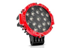 51W 7" Red Flood Round LED Work Light Bar Off Road Driving Roof Bar Bumper For Suv Boat Etc