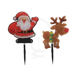 Eurolux LED Santa & Reindeer Garden Spikes 4 Piece