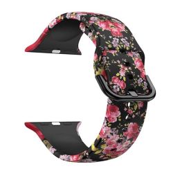 Silicone Strap For Apple Watch 38 40 41MM-FLORAL Print