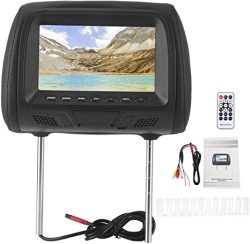 Bhdk Car Headrest DVD Player 7IN 1080P HD Car Headrest Video Player Support Bluetooth & USB Amplifier Multifunctional Car Headrest Monitor With Headrest Mount