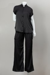 Black Short Sleeve Blouse - 40