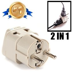 European Power Adapter Plug By Orei Perfect For Travel To Europe Germany France Spain Norway Korea - Universal Socket - Type E f Outlet