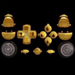 CCMODZ Chrome Thumbsticks + Dpad + R1l1 + R2l2 + Share Option Home + Buttons For Ps4 Controller Gold