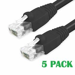 Grandmax CAT6A 5' Ft Black RJ45 550MHZ Utp Ethernet Network Patch Cable Snagless molded Bubble Boot 5 Pack