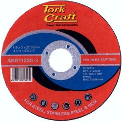 Tork Craft Cutting Disc Stainless Steel 115X3.0X22.22MM