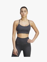 Adidas Womens Yoga Studio Low Impact All Over Print Charcoal Bra
