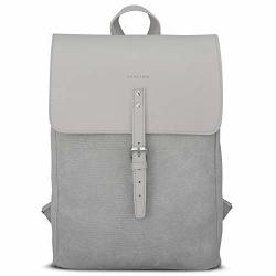 Backpack Canvas Leather Women Grey - Expatri "anouk" Stylish Vintage Daypack