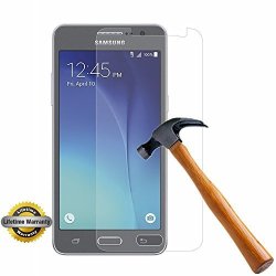 Galaxy Grand Prime Screen Protector Sooyo Tm Premium Tempered Glass Screen Protector 2.5D Round EDGE 99% Clarity shatter-proof bubble Free For Samsung Galaxy Grand Prime Lifetime Warranty - 1PACK