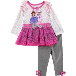 Sofia The First "royal" Toddler Pink Top & Leggings 3T