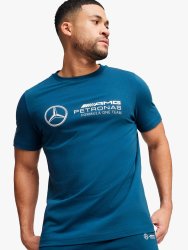 Puma Men&apos S Mercedes-amg Petronas Motorsport Ess Logo Blue T-Shirt