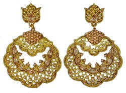 Indian Bollywood Gold Tone Kundan Stone Dangle Earring Set Women Designer Jewelry IMSM-BSE64B