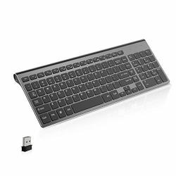 Wireless Keyboard J Joyaccess 2.4G Slim And Compact Wireless Keyboard With Numeric Pad For Laptop Macbook Air Apple Computer PC Black And Grey
