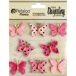 Petaloo Darjeeling Mini Butterflies - Tea Stained Pink 8 Pieces