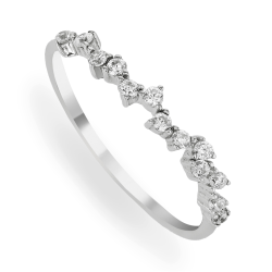Sterling Silver & Cubic Zirconia Scatter Ring
