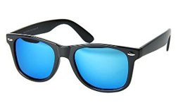Kids Children Revo Mirror Black Trendy Sunglasses Age 3-10 Black Blue