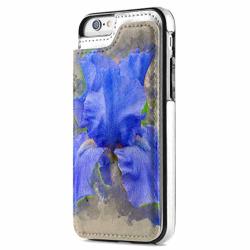 IPHONE7 IPHONE8 Wallet Case With Card Holder Premium Pu Leather Blue Bearded Irisdigital Oil Painting Double Magnetic Claspwallet